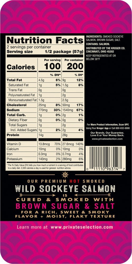 slide 3 of 4, Private Selection Traditional Wild Alaskan Sockeye Alderwood Smoked Salmon, 4 oz