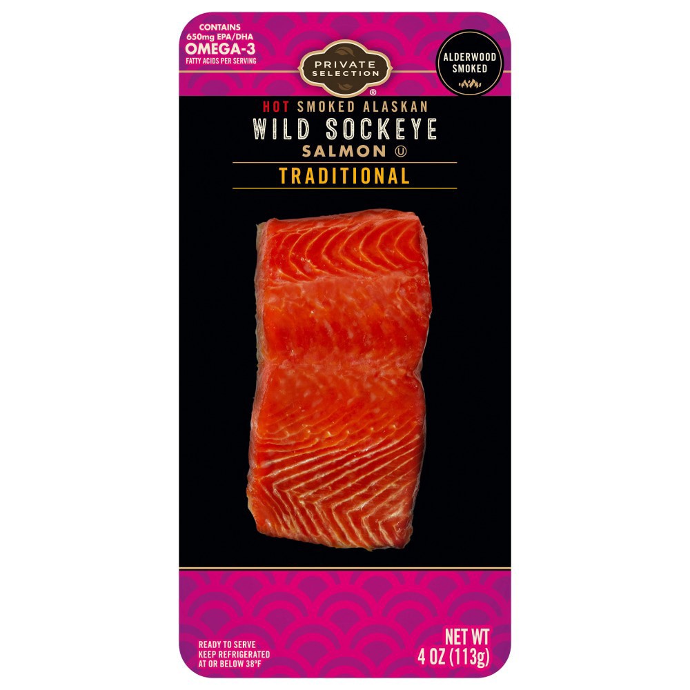 slide 1 of 4, Private Selection Traditional Wild Alaskan Sockeye Alderwood Smoked Salmon, 4 oz