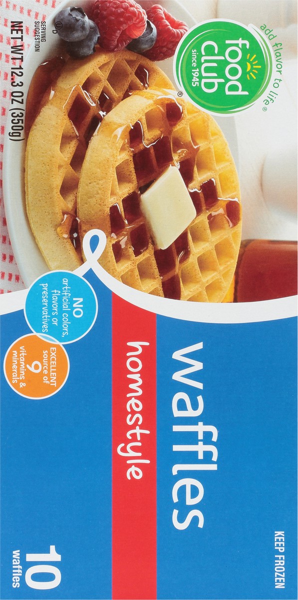 slide 3 of 14, Food Club Homestyle Waffles 10 ea, 10 ct