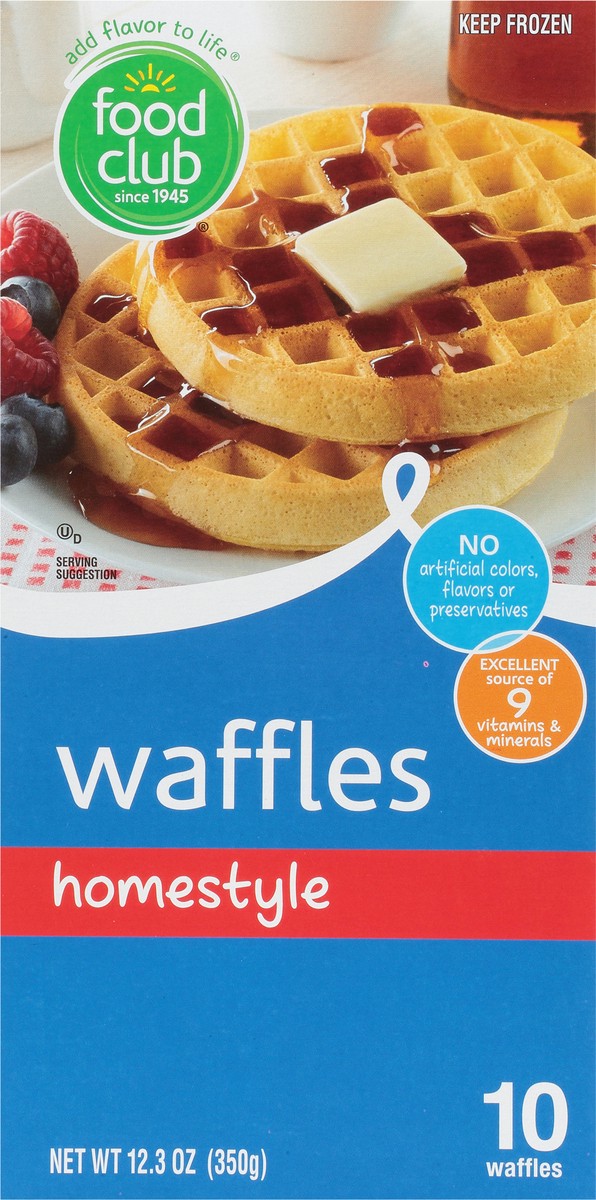 slide 8 of 14, Food Club Homestyle Waffles 10 ea, 10 ct