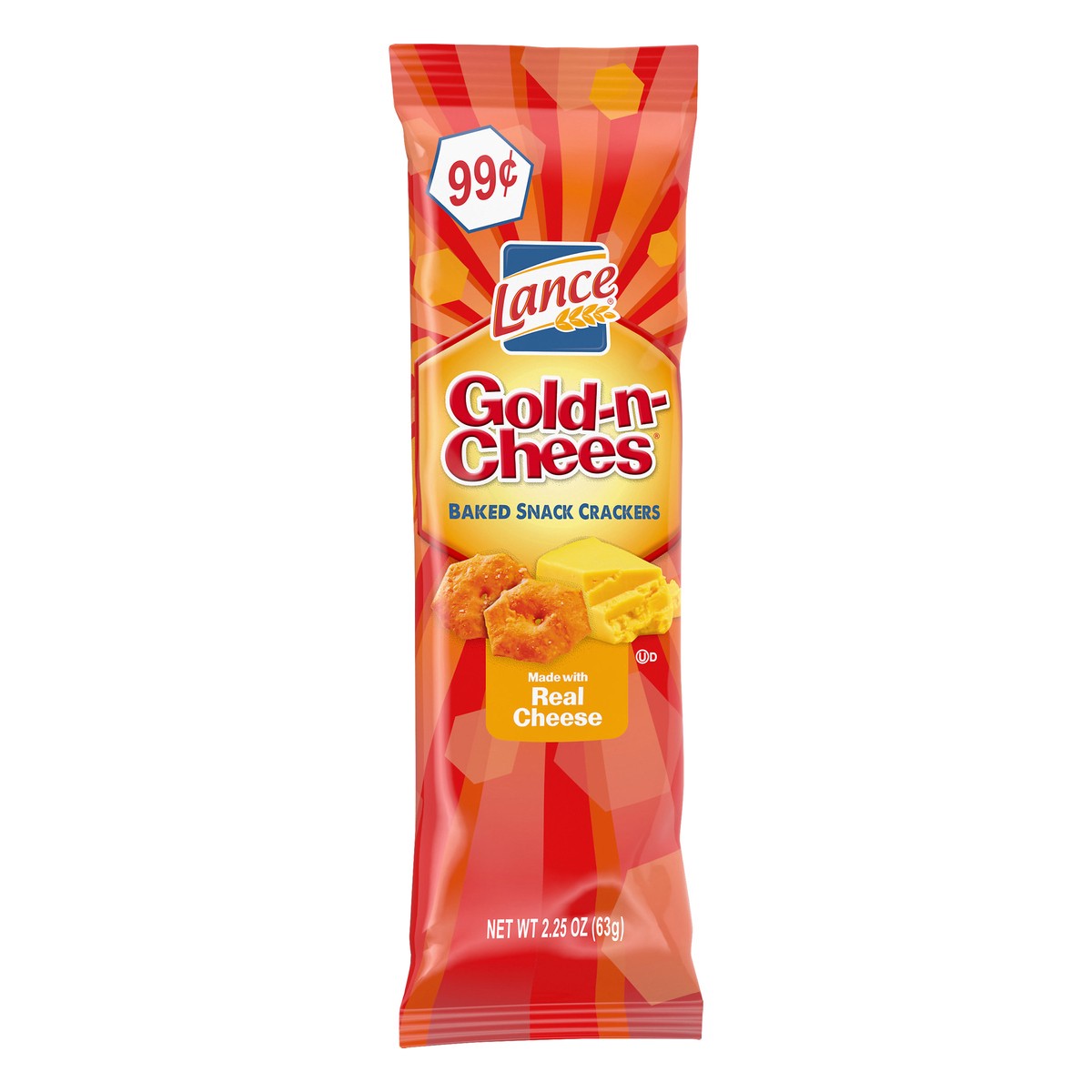 slide 2 of 10, Lance Gold-N-Chees Baked Snacked Crackers, 2.75 oz
