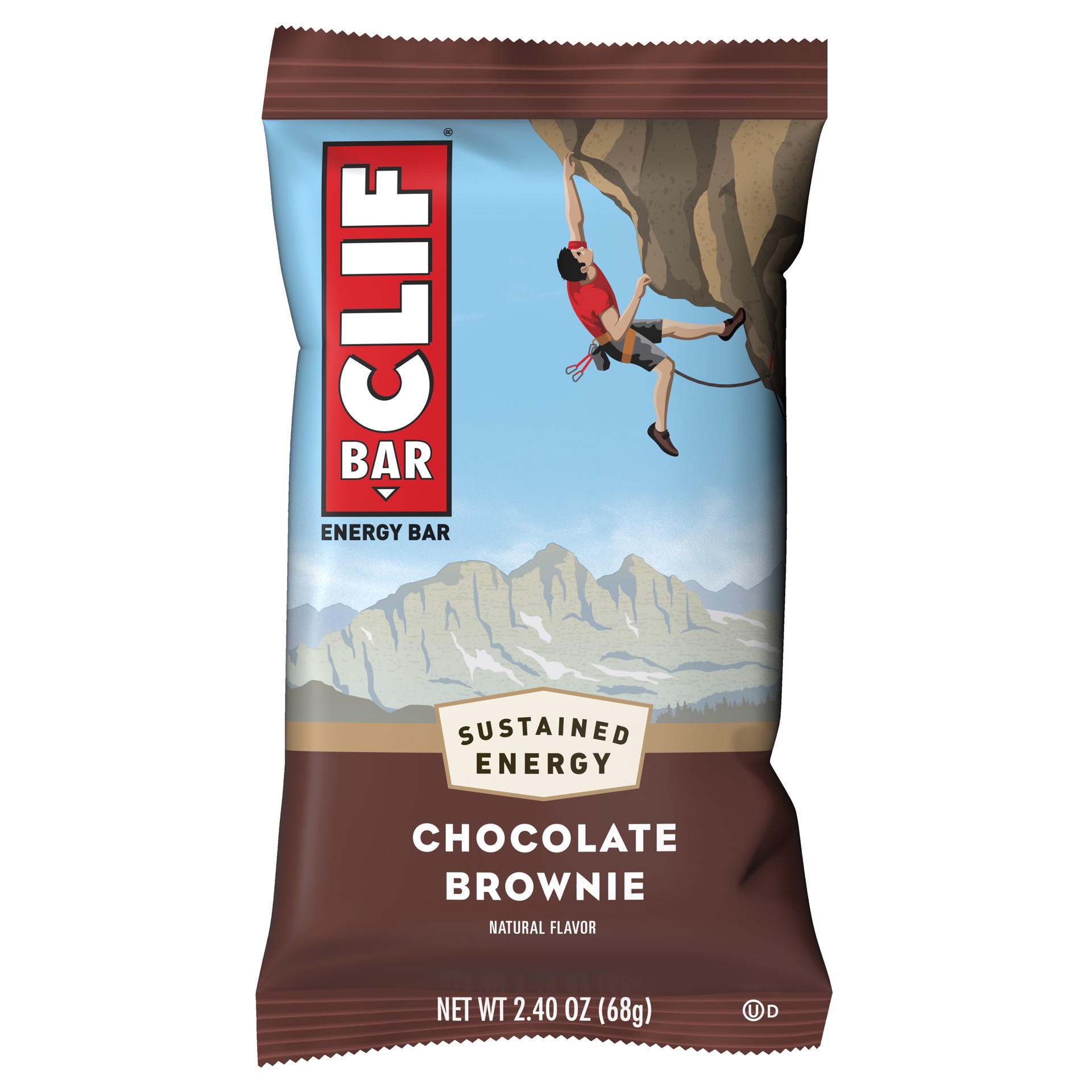 slide 1 of 4, CLIF BAR - Chocolate Brownie Flavor - Made with Organic Oats - Non-GMO - Plant Based - Energy Bar - 2.4 oz., 