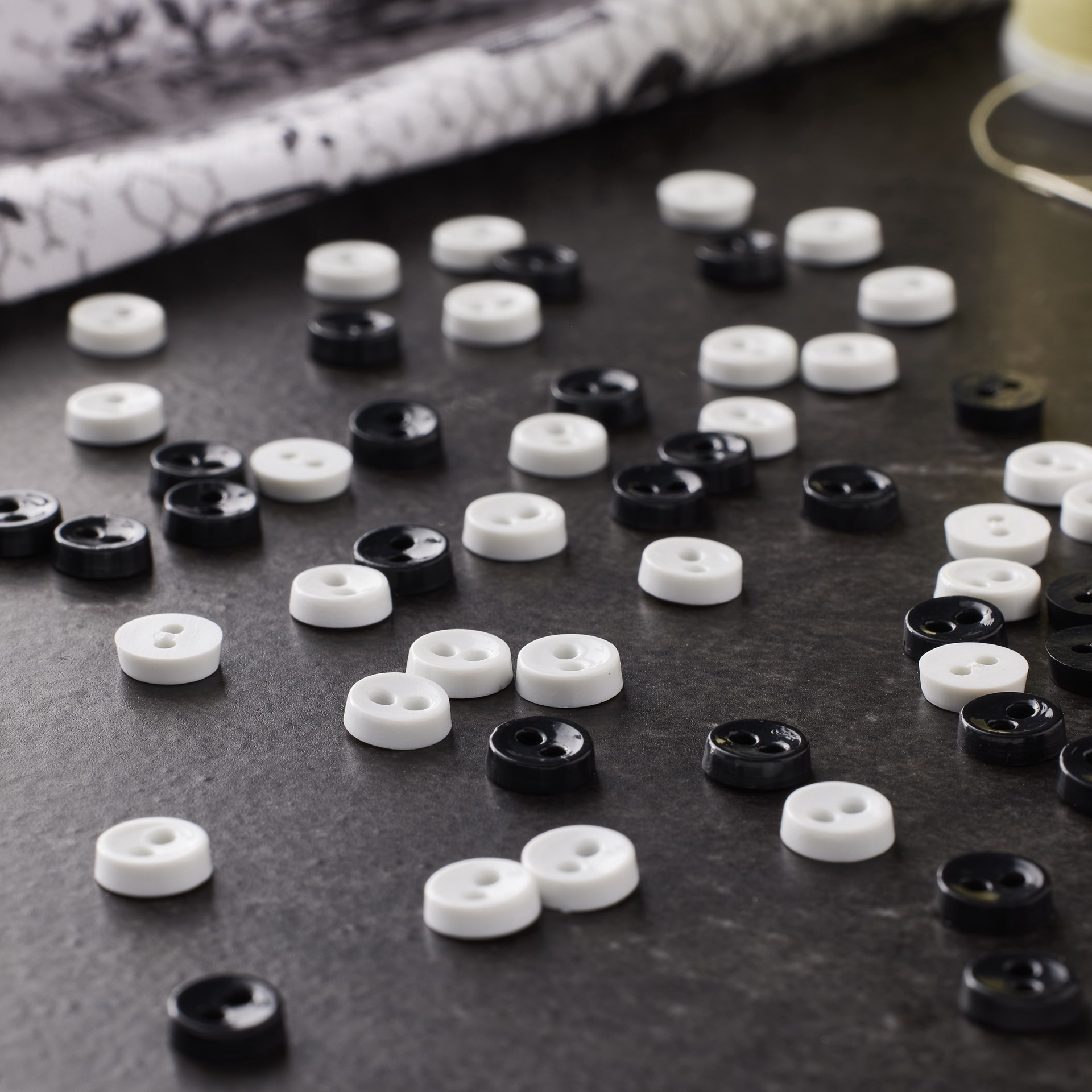 slide 3 of 3, Favorite Findings Mini Buttons, Black & White By Loops & Threads, 0.25 in
