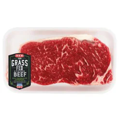 H-E-B Grass Fed Beef Loin New York Strip Steak Boneless Thick, USDA Choice