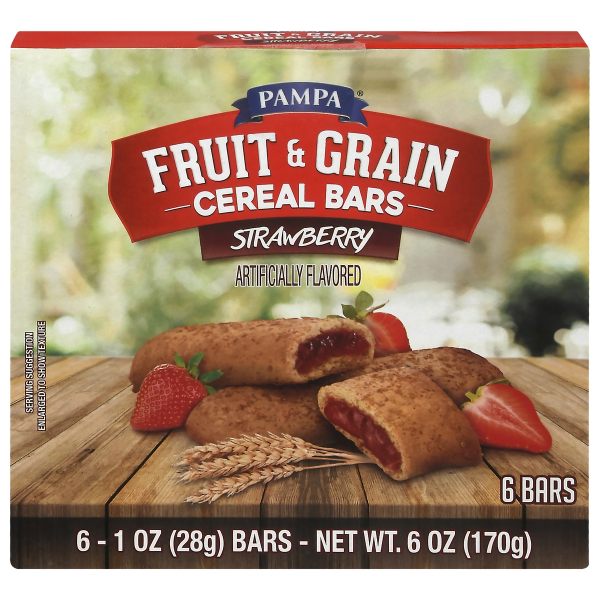 slide 1 of 1, Pampa Fruit & Grain Cereal Bars, Strawberry, 6 ct; 10 oz