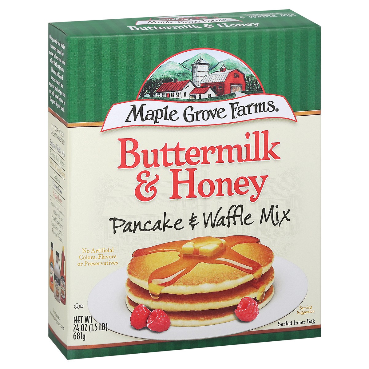 slide 8 of 9, Maple Grove Farms Buttermilk & Honey Pancake & Waffle Mix 24 oz, 24 oz