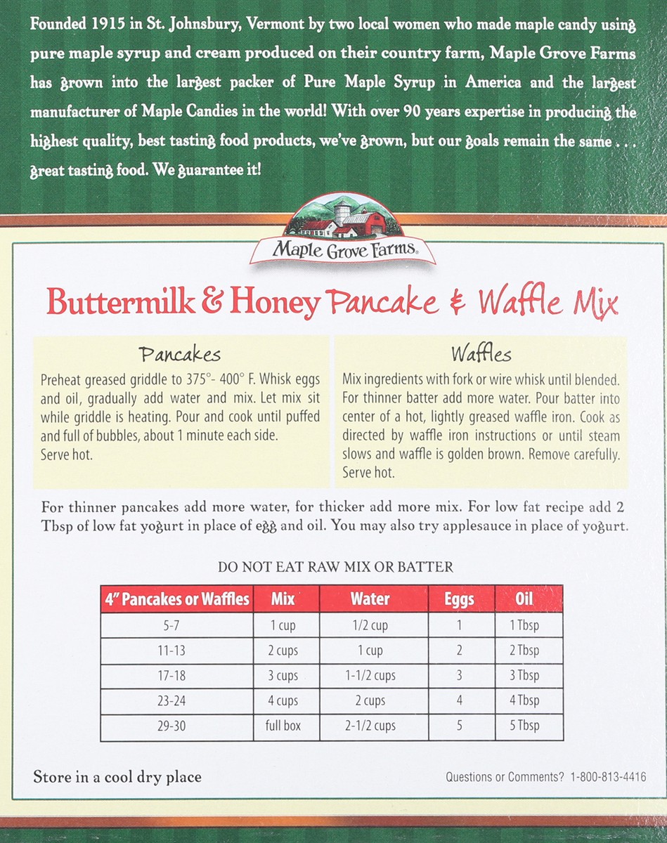 slide 3 of 9, Maple Grove Farms Buttermilk & Honey Pancake & Waffle Mix 24 oz, 24 oz