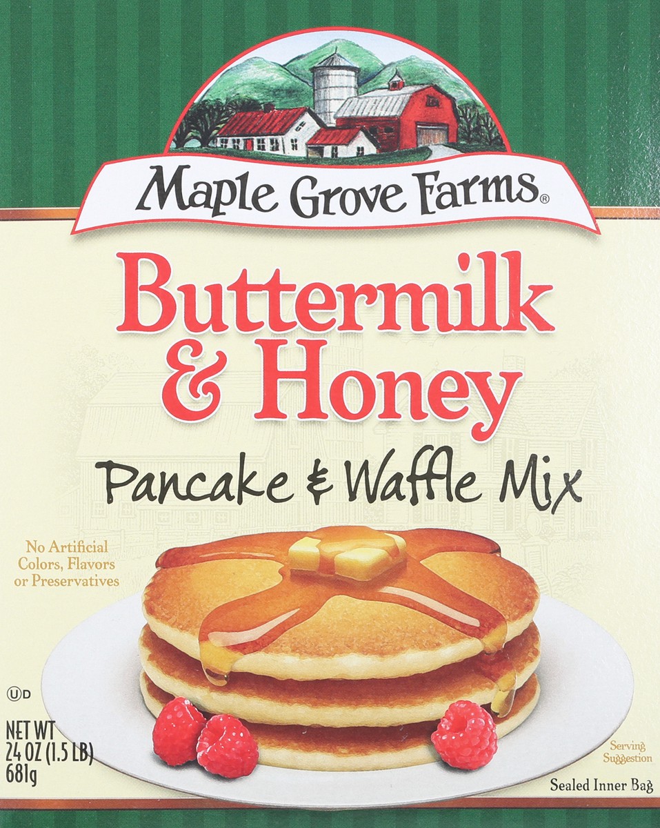 slide 7 of 9, Maple Grove Farms Buttermilk & Honey Pancake & Waffle Mix 24 oz, 24 oz