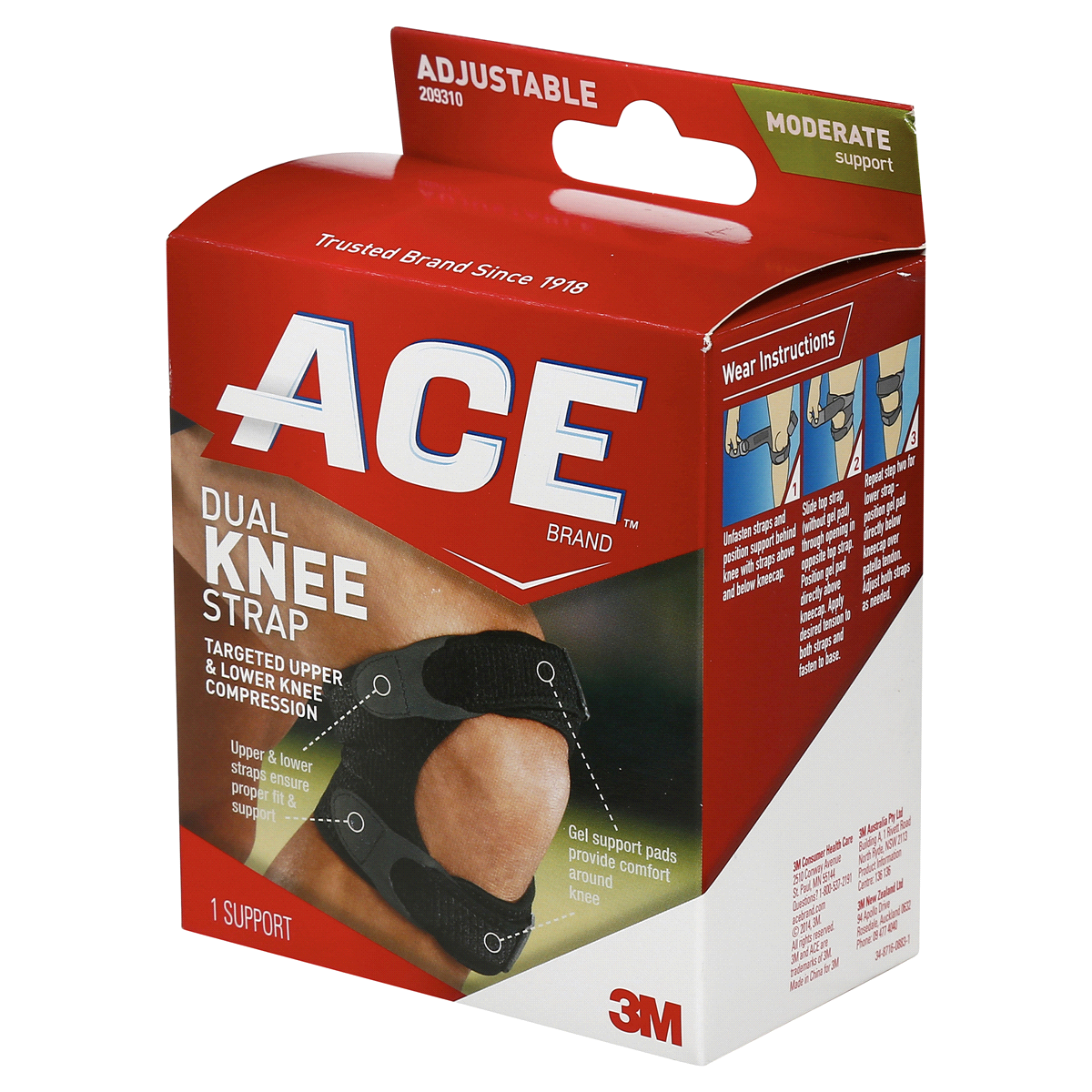slide 4 of 8, Ace Dual Knee Strap Moderate Support, One Size