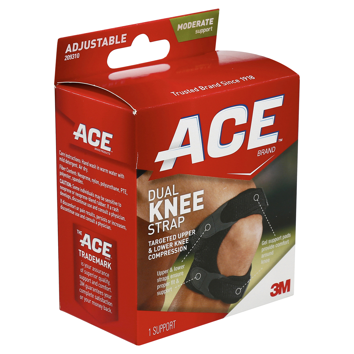 slide 5 of 8, Ace Dual Knee Strap Moderate Support, One Size