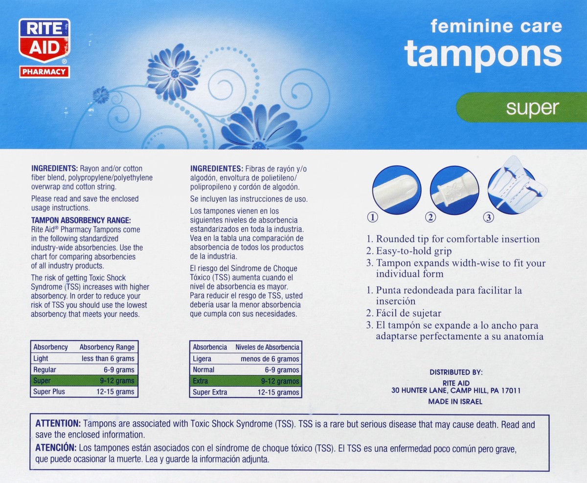 slide 6 of 6, Rite Aid Ra Tampon Super Uns, 50 ct