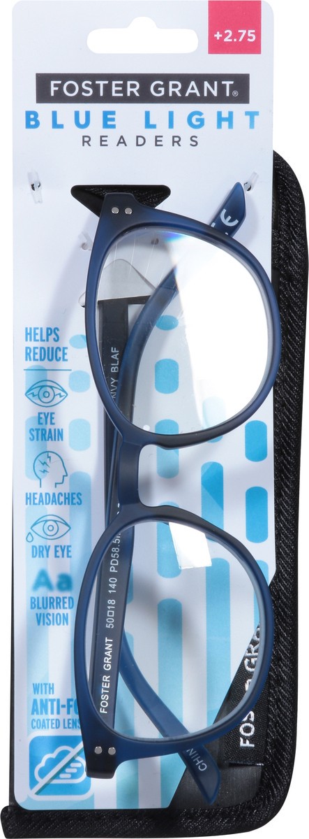 slide 8 of 11, Foster Grant +2.75 Joey NVY BLAF Blue Light Readers 1 ea, 1 ct