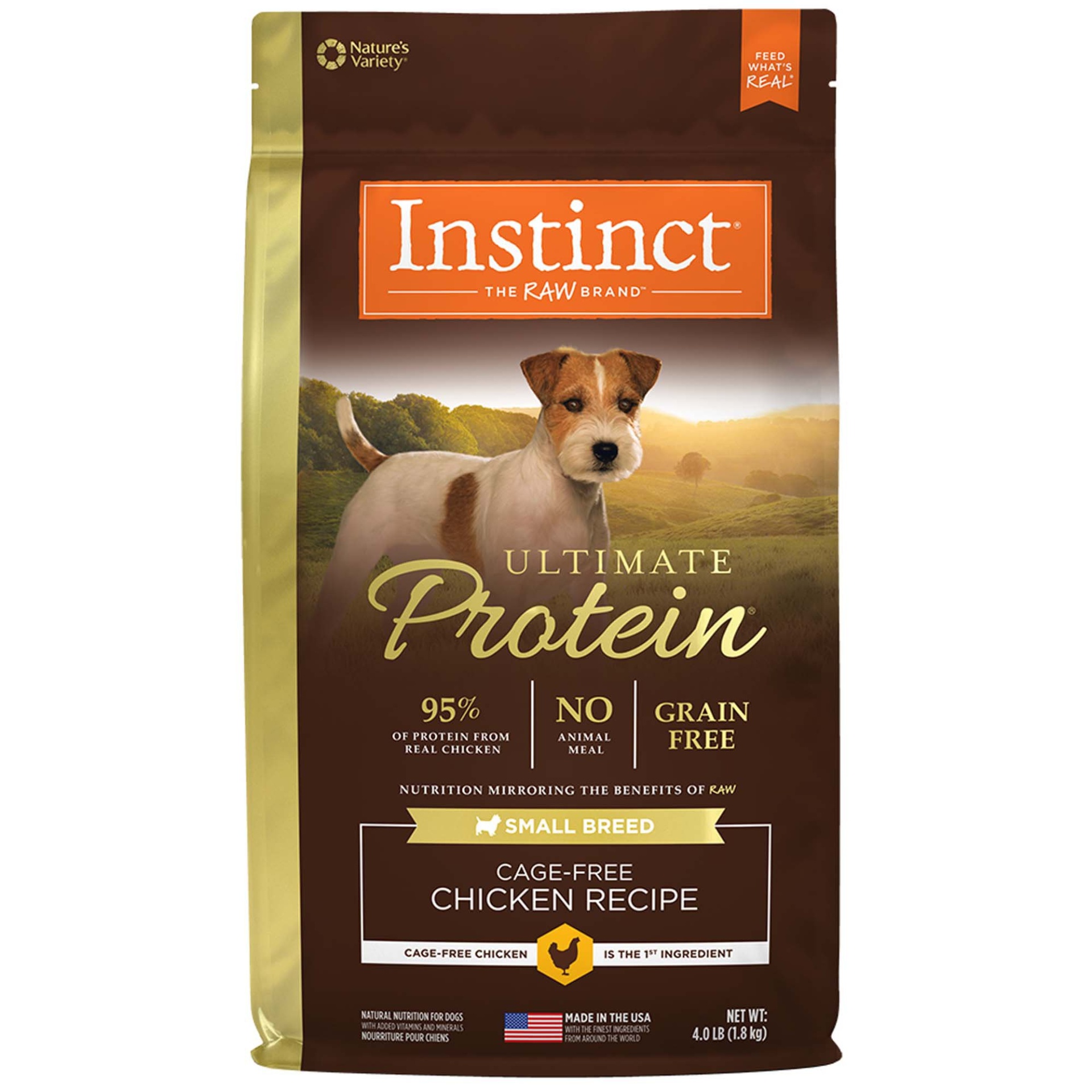 slide 1 of 1, Instinct Ultimate Protein Small Breed Grain-Free Cage-Free Chicken Recipe Natural Dry Dog Food by Nature's Variety, 4 lb