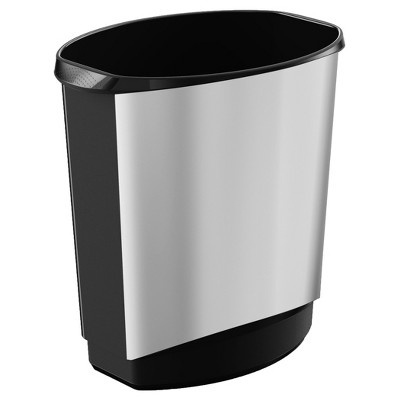 slide 1 of 1, KIS - No-Lid Trash Can - Silver, 1 ct