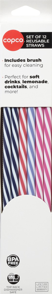 slide 4 of 12, Copco Reusable Straws 12 ea, 12 ct