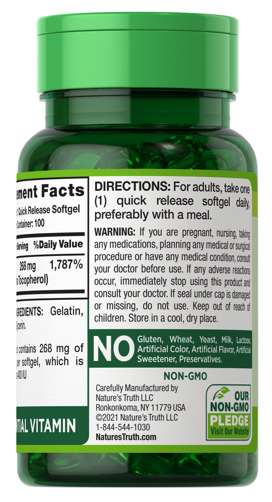 slide 4 of 4, Nature's Truth Vitamin E - 400 IU, 268 mg, 100 ct