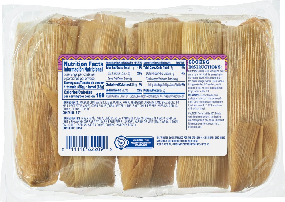 slide 2 of 2, Kroger® Mercado Pork Tamales, 5 ct / 15 oz