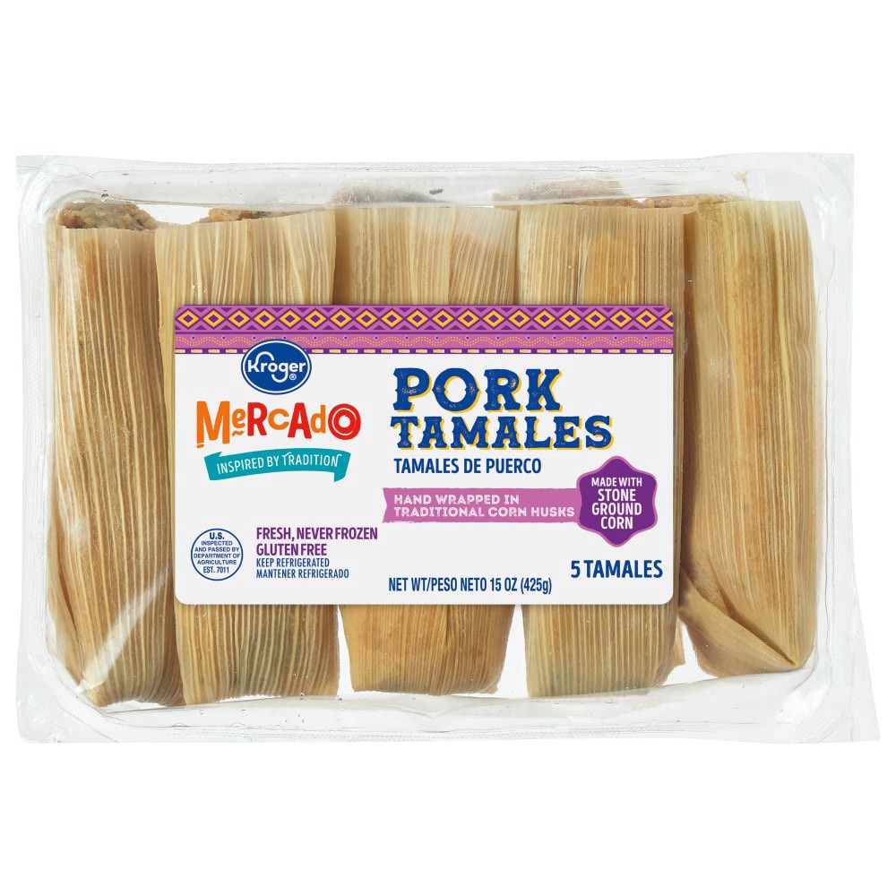 slide 1 of 2, Kroger® Mercado Pork Tamales, 5 ct / 15 oz