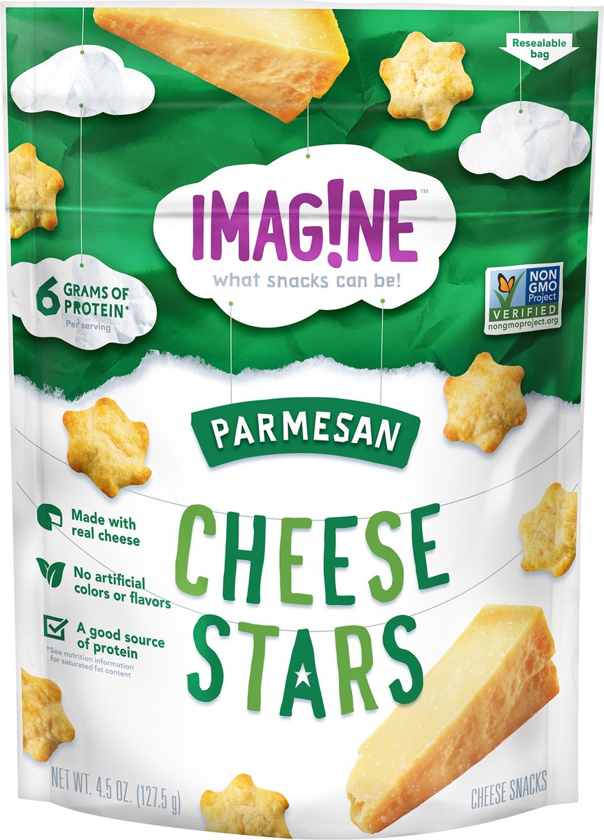 slide 2 of 5, Imag!ne Cheese Stars Cheese Snacks Parmesan 4.5 Oz, 4.5 oz