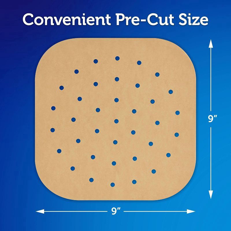 slide 2 of 8, Reynolds Kitchens Unbleached Parchment Non-Stick Air Fryer Liners 30 Each, 30 ct