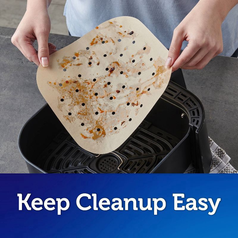 slide 3 of 8, Reynolds Kitchens Unbleached Parchment Non-Stick Air Fryer Liners 30 Each, 30 ct