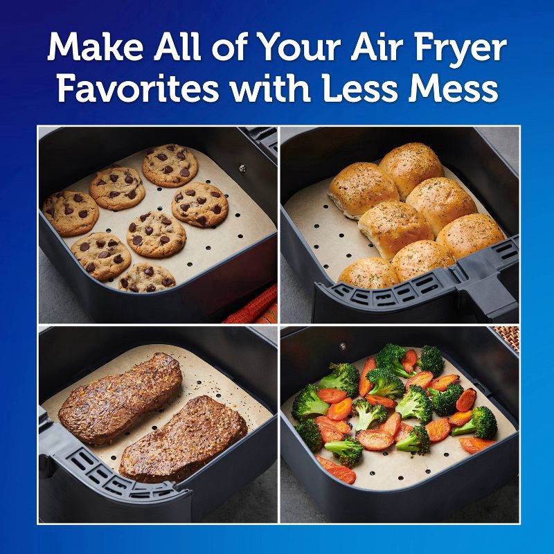 slide 6 of 8, Reynolds Kitchens Unbleached Parchment Non-Stick Air Fryer Liners 30 Each, 30 ct