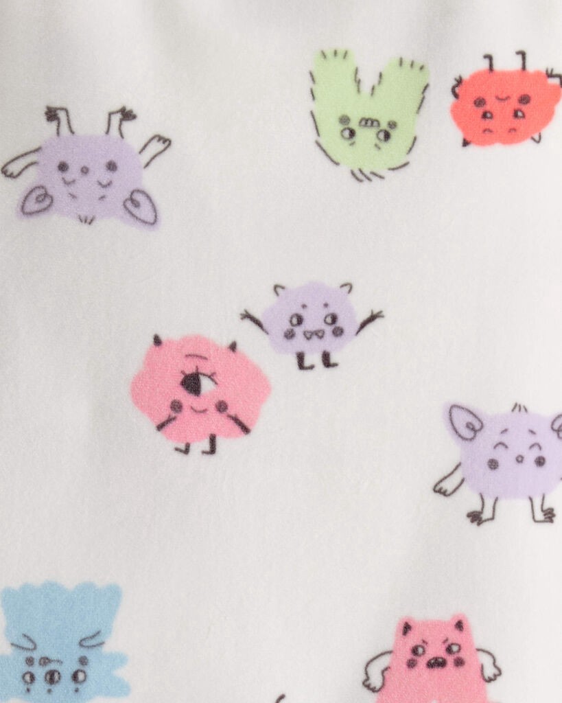 slide 2 of 2, Carter's Toddler Girl Monster DreamPlush Long-Sleeve Snug Fit 2-Piece Pajamas - Ivory White 5T, 2 pc