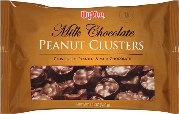 slide 1 of 1, Hy-vee Milk Chocolate Peanut Clusters, 12 oz