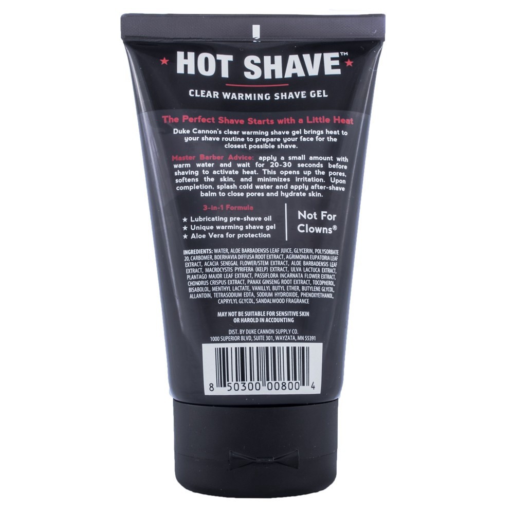 slide 2 of 3, Duke Cannon Hot Shave Clear Warming Shave Gel, 4.5 oz