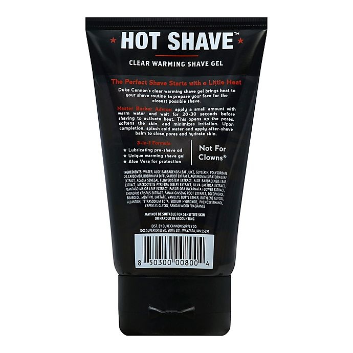 slide 2 of 3, Duke Cannon Supply Co. Hot Shave Clear Warming Shave Gel, 4.5 fl oz