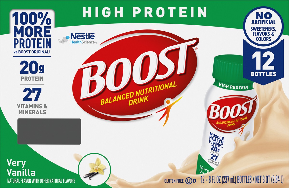 slide 5 of 9, Boost High Protein Nutrition Shake Vanilla, 96 fl oz