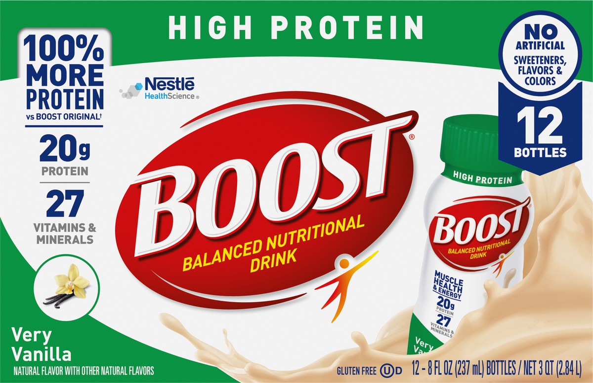 slide 6 of 9, Boost High Protein Nutrition Shake Vanilla, 96 fl oz