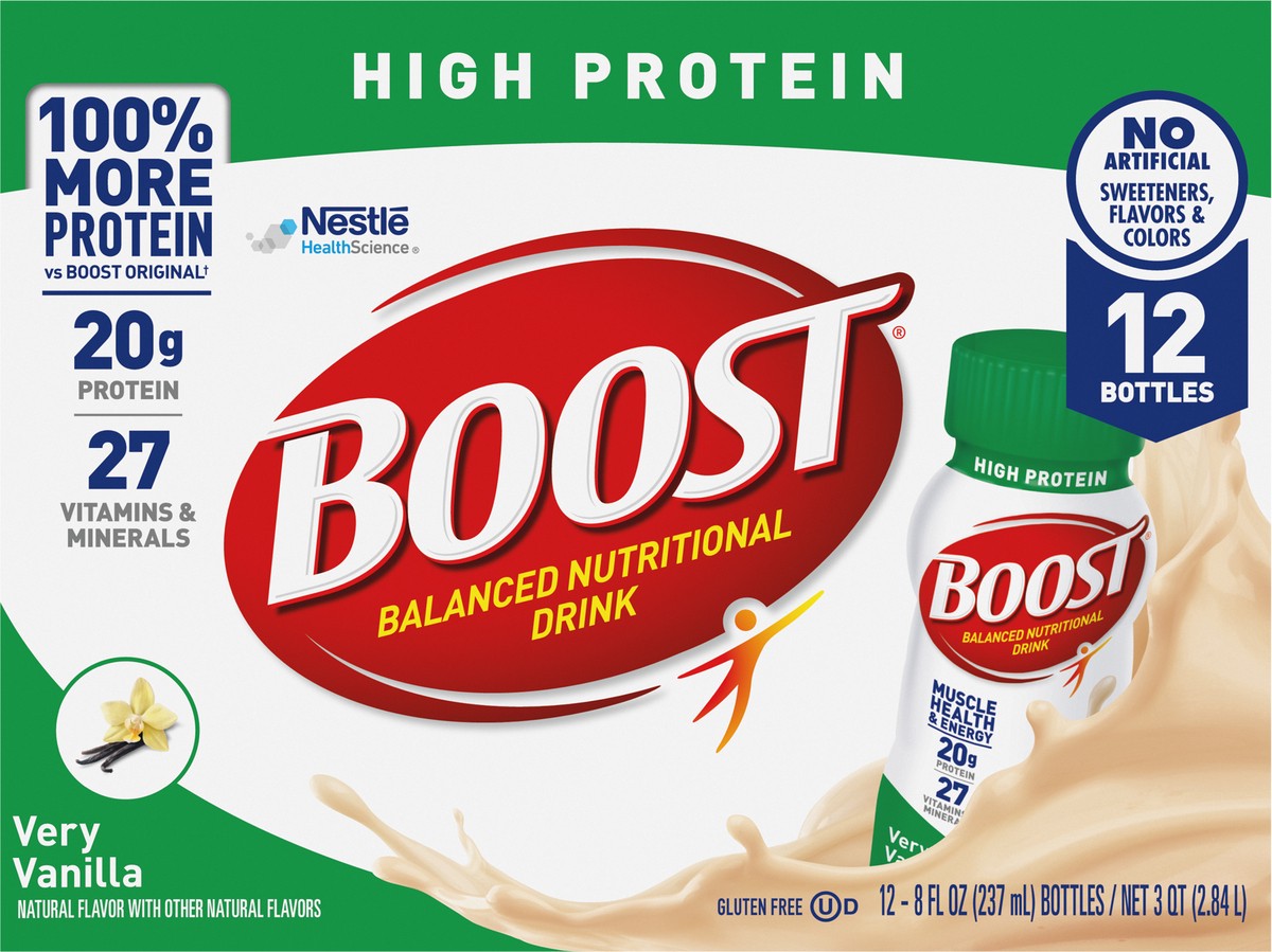 slide 9 of 9, Boost High Protein Nutrition Shake Vanilla, 96 fl oz