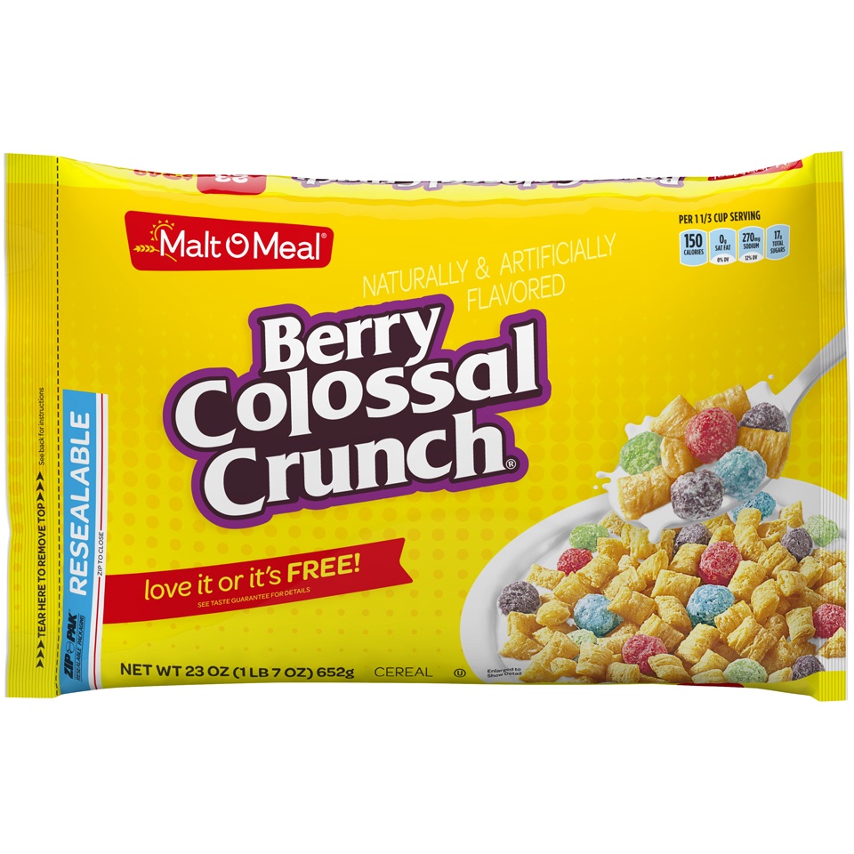 slide 1 of 6, Malt-O-Meal Berry Colossal Crunch Cereal, 23 oz