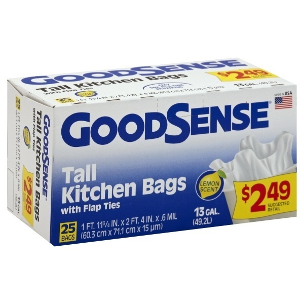 slide 1 of 4, Good Sense Tall Kitchen Bags 25 ea, 25 ct