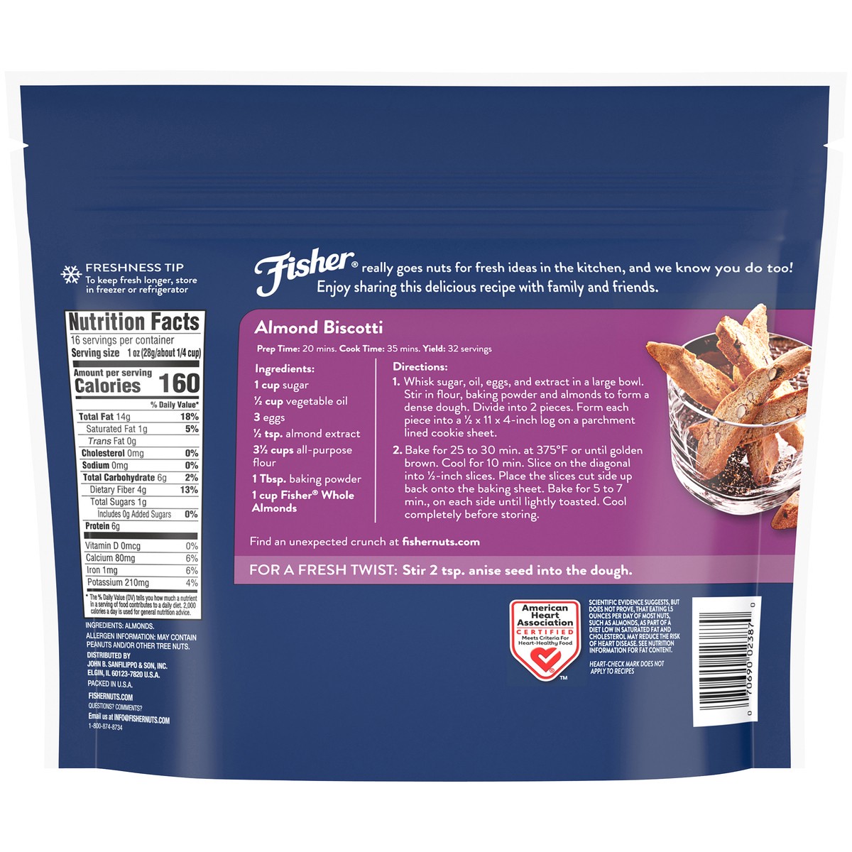 slide 14 of 15, Fisher Whole Natural Baking Almonds, 16 oz