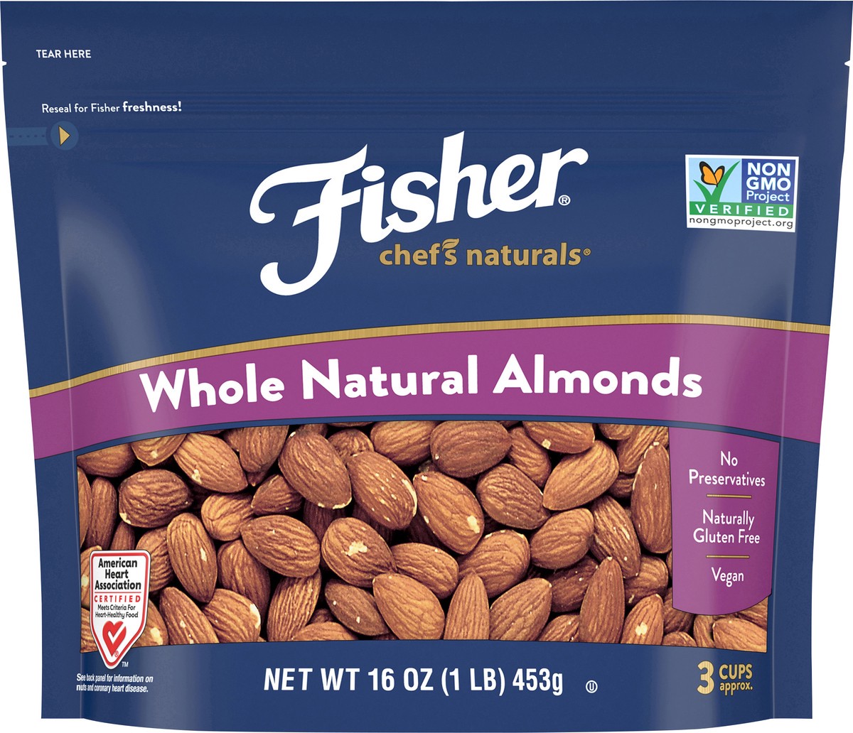 slide 12 of 15, Fisher Whole Natural Baking Almonds, 16 oz