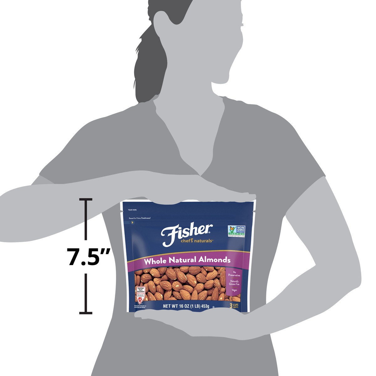 slide 5 of 15, Fisher Whole Natural Baking Almonds, 16 oz