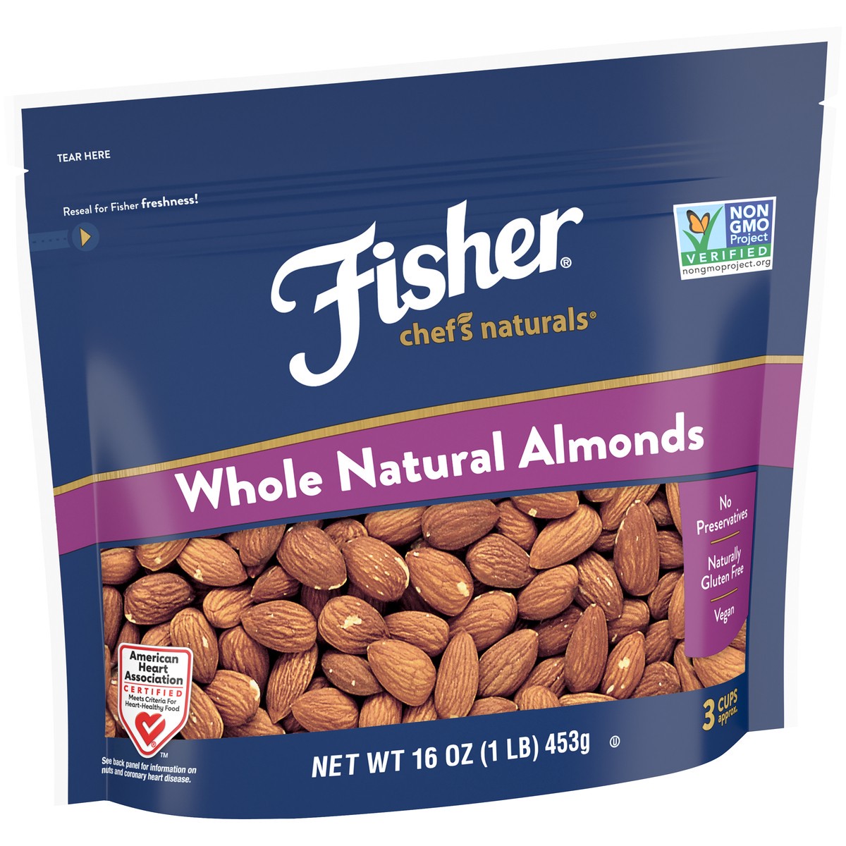 slide 15 of 15, Fisher Whole Natural Baking Almonds, 16 oz