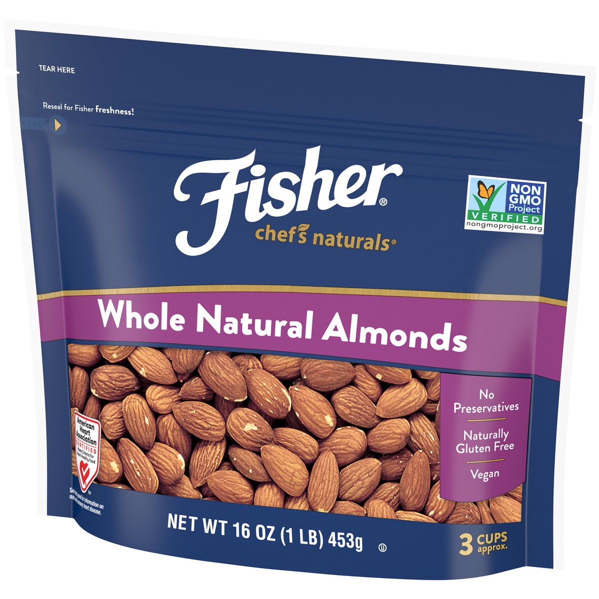 slide 6 of 15, Fisher Whole Natural Baking Almonds, 16 oz