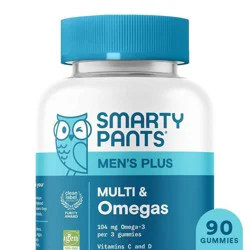 SmartyPants Men''s Plus Raspberry Lemonade Flavor Multi & Omegas 90 Gummies