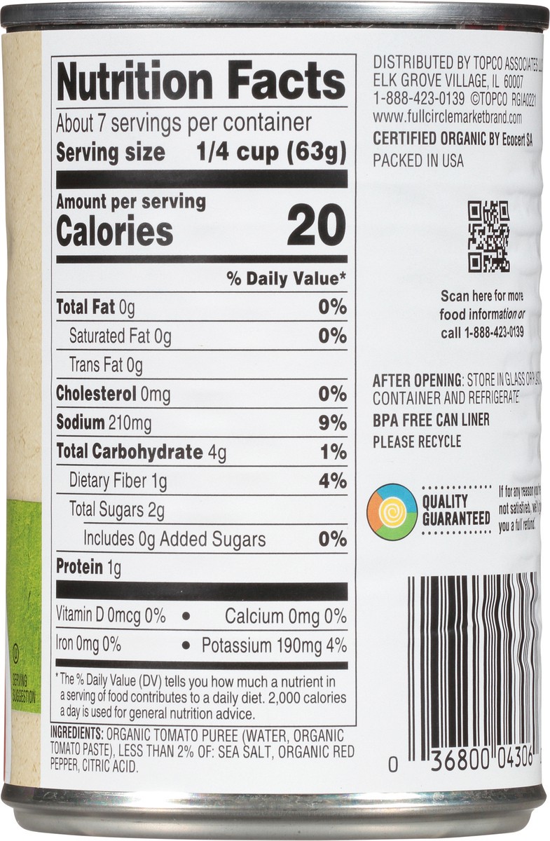 slide 4 of 16, Full Circle Market Organic Tomato Sauce 15 oz, 15 oz