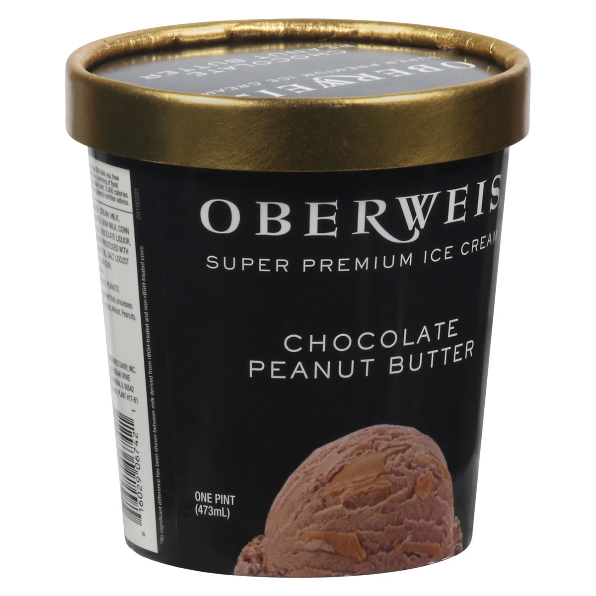 slide 2 of 9, Oberweis Chocolate Peanut Butter Ice Cream, 16 oz