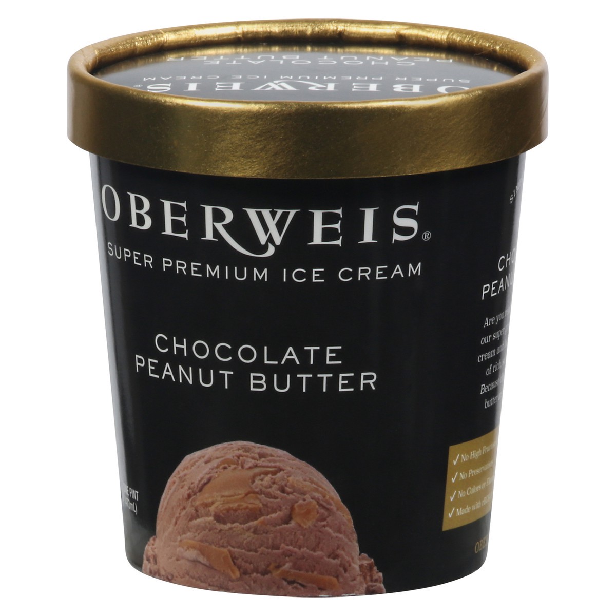 slide 3 of 9, Oberweis Chocolate Peanut Butter Ice Cream, 16 oz