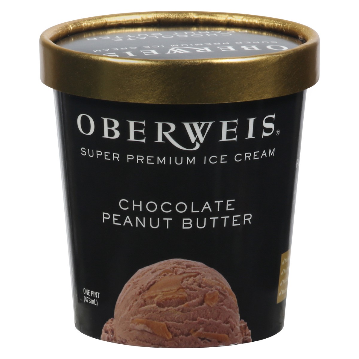 slide 1 of 9, Oberweis Chocolate Peanut Butter Ice Cream, 16 oz