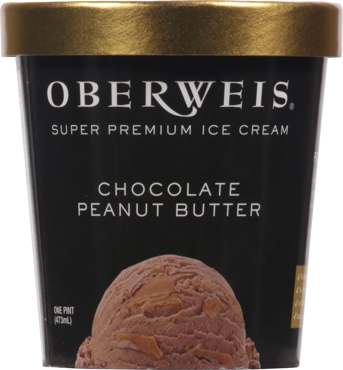 slide 6 of 9, Oberweis Chocolate Peanut Butter Ice Cream, 16 oz