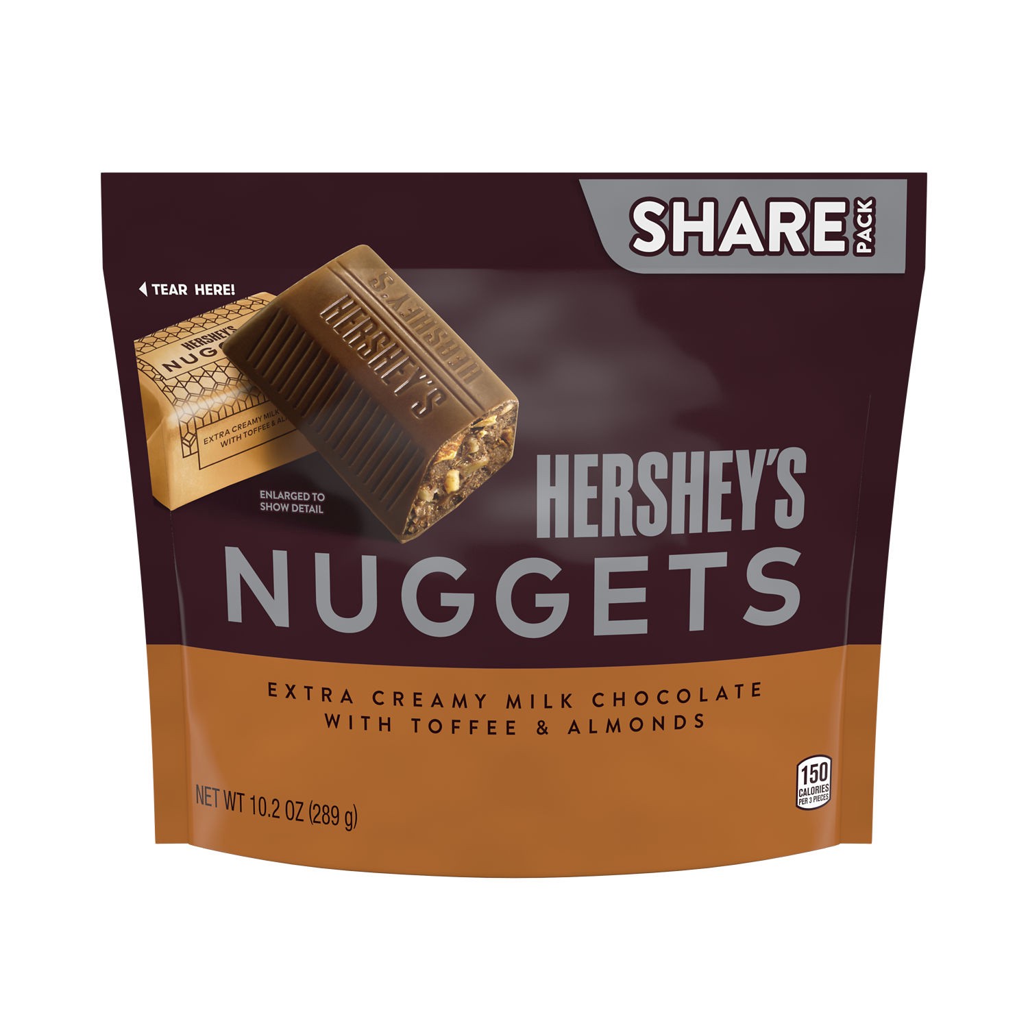 slide 1 of 4, Hershey's NUGGETS Milk Chocolate, Toffee and Almonds Candy Share Pack, 10.2 oz, 10.2 oz