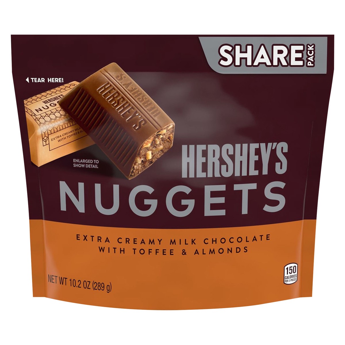 slide 1 of 1, Hershey's Extra Creamy Milk Chocolate Nuggets With Toffee & Almonds, 10.2 oz