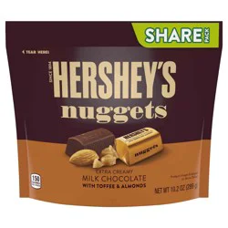 HERSHEY'S NUGGETS Milk Chocolate, Toffee and Almonds Candy Share Pack, 10.2 oz