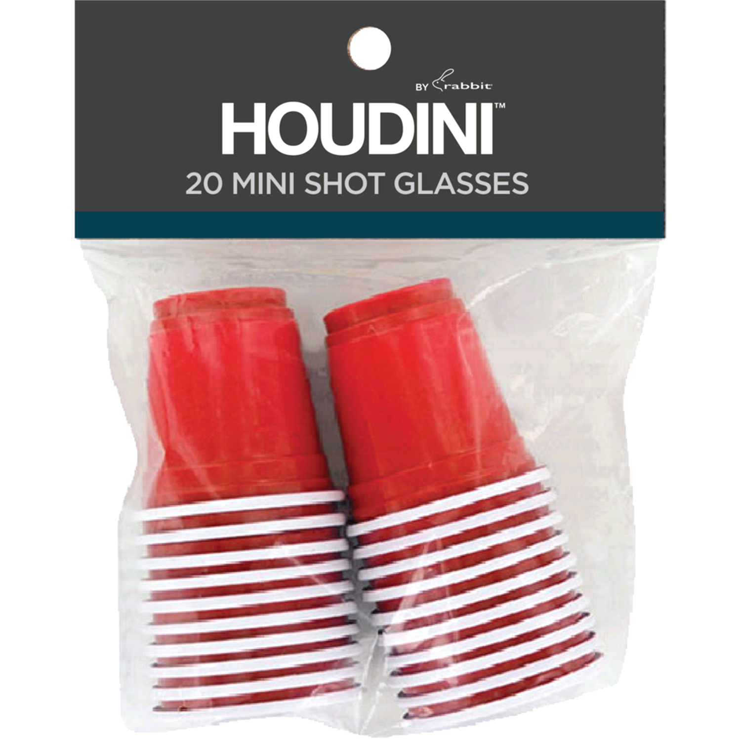 slide 1 of 2, Houdini Red Cup Mini Shot Glasses 20 ea, 20 ct